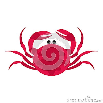 Big pink crab icon isolated Vector Illustration