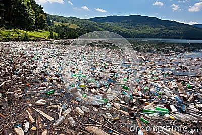 Big plastic pollution Stock Photo