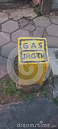 medium pressure gas pipe monument Stock Photo