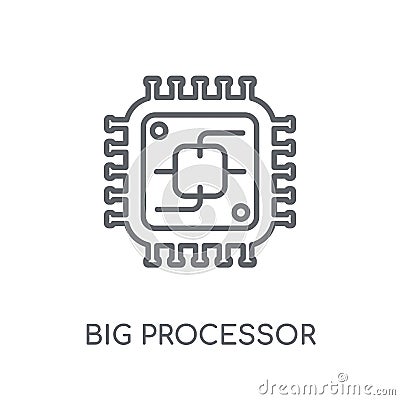 Big Processor linear icon. Modern outline Big Processor logo con Vector Illustration