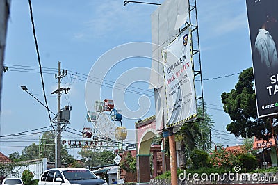 Big promotional billboards plastered on the roadside. Editorial Stock Photo