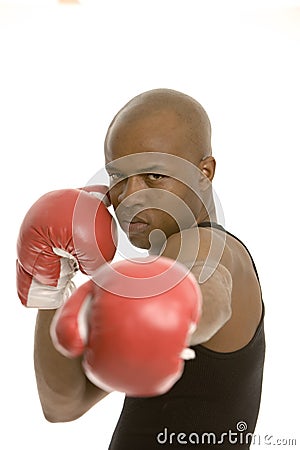 Big punch, face in focus Stock Photo