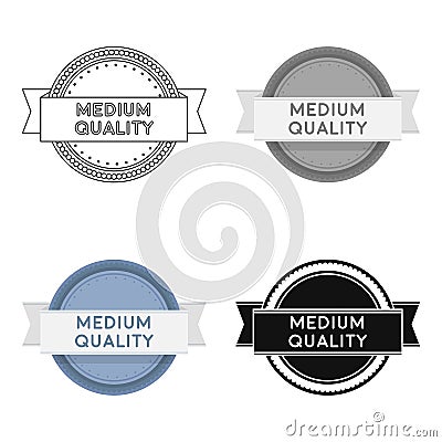 Medium quality icon in cartoon style on white background. Label symbol stock vector illustration. Vector Illustration