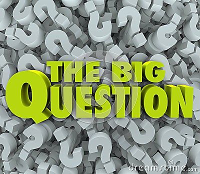 Big Question Words Question Mark Background Stock Photo