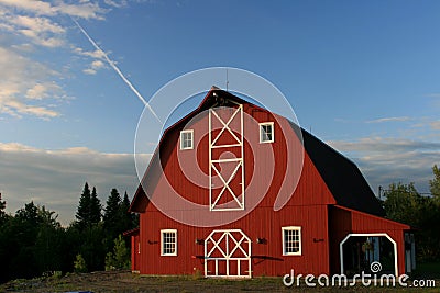 Big red barn Stock Photo