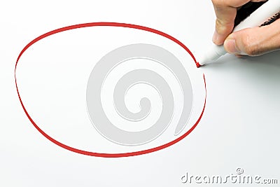 Big red circle Stock Photo