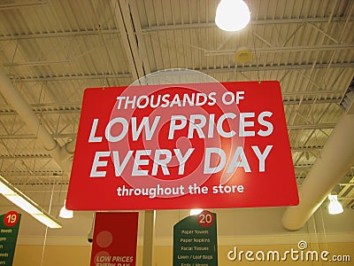 Big Red Shiny Retail Sale Shopping Sign Stock Photo