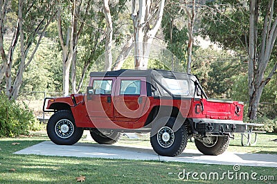 Big red suv Stock Photo