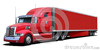 Big red truck. Stock Photo