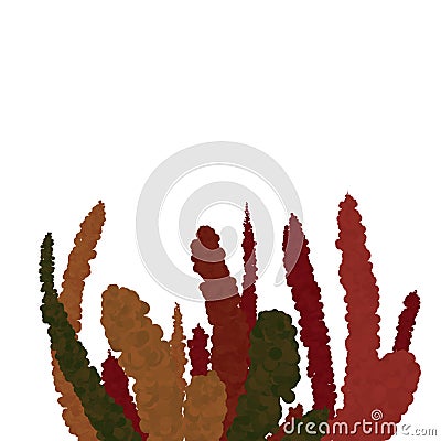 Big reddish brown green algae group Stock Photo