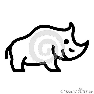 Big rhino icon, outline style Vector Illustration