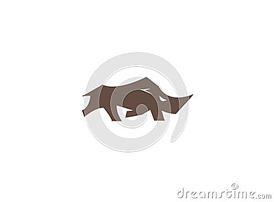 Big rhino Run Nashorn for logo design Cartoon Illustration