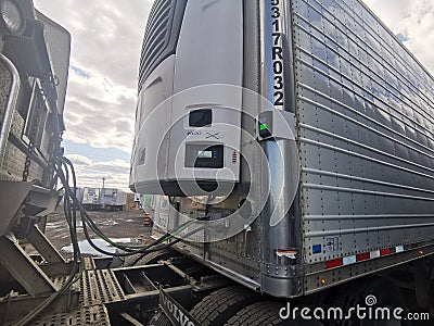 Big Rig And Reefer Trailer Editorial Stock Photo