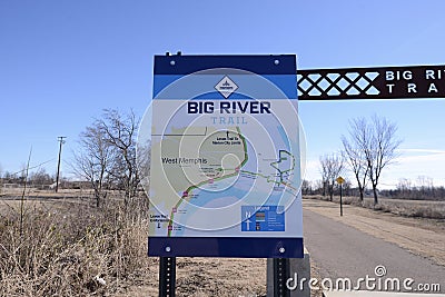 Big River Trail Diagram, West Memphis, Arkansas Editorial Stock Photo