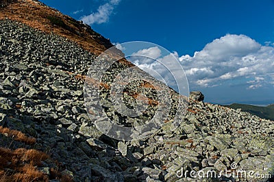 A big rock on small rocks Stock Photo