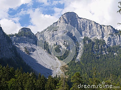 A big rock wall in the swiss mountains Stock Photo