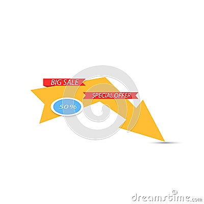 Big sale discount arrow down Vector Illustration