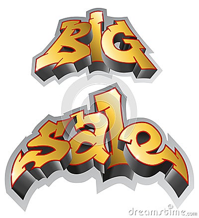 Big sale. Graffiti style. Inscription, urban art. Vector Illustration