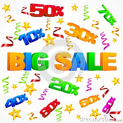 Big sale inscription on background Vector Illustration