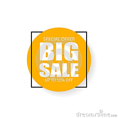 Big sale inscription sign Cartoon Illustration