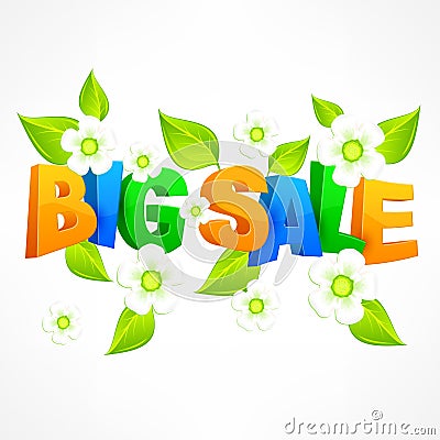 Big sale inscription spring Vector Illustration