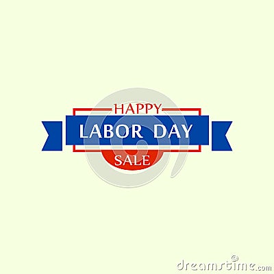 Big sale labor day logo, flat style Vector Illustration