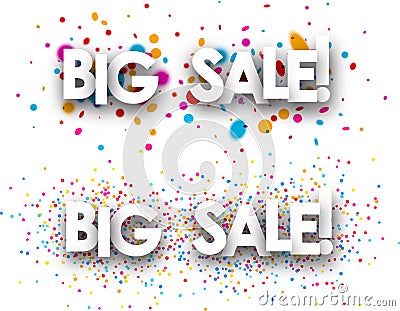 Big sale paper banners. Vector Illustration