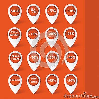 Big Sale Pointer Orange Background Vector Illustration