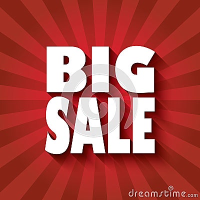 Big sale poster design with bold font and long Vector Illustration