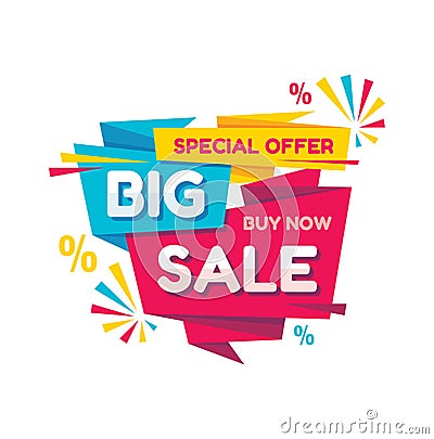 Big sale - vector creative banner illustration. Abstract concept discount promotion layout on white background. Special offer. Vector Illustration