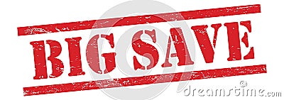 BIG SAVE text on red grungy lines stamp Stock Photo