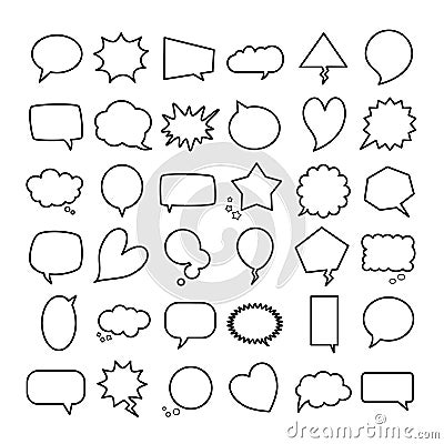 Big set of blank empty speech bubbles for infographics. Vector Illustration