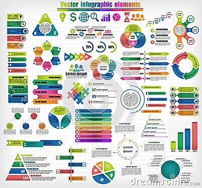 Big set of different infographics Vector Illustration