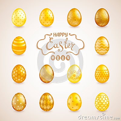 Big set of easter eggs Vector Illustration