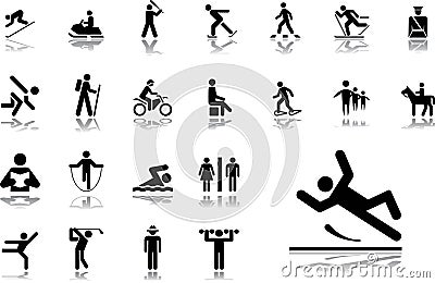 Big set icons - 33. Pictographs of people Vector Illustration