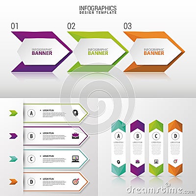 Big Set of Infographic Banner Templates. Modern Design. Vector Illustration Vector Illustration