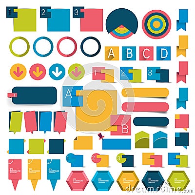 Big set infographics flat design buttons,elements, charts, buttons. Vector Illustration
