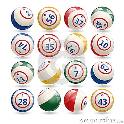 Big Set of Lottery Bingo Balls Vector Illustration