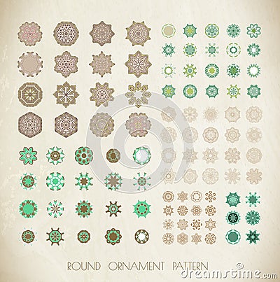 Big set of mandalas. Geometric circular ornament set. Vector Illustration