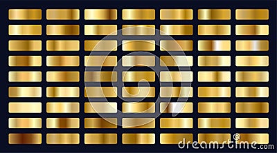 Big set of metallic gold gradients Vector Illustration