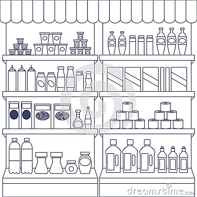 Big set of store products Vector Illustration