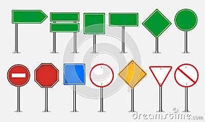 Big set of traffic signs Stock Photo