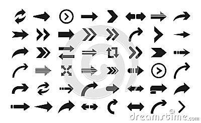 Big set of vector flat arrows. Vector Illustration