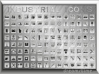 Big set of vector icons on an industry theme. Vector Illustration