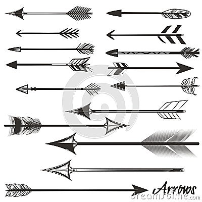 Big set of vector tribal arrows Stock Photo