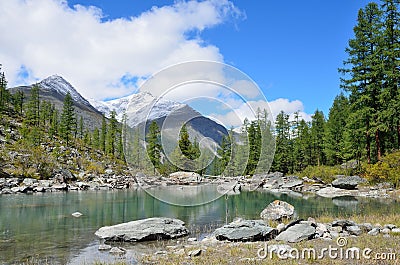 Big Shavlinskoe lake, Altai Republic, Russia Stock Photo