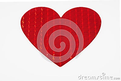 Big Shiny Metallic Red Heart Stock Photo