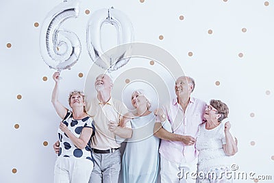 Big silver balloons Stock Photo