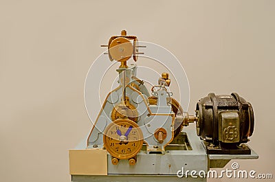 Medium size antique clock with the mechanism in sight Editorial Stock Photo
