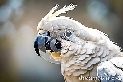 A medium sized white cockatoo Generated Ai Stock Photo